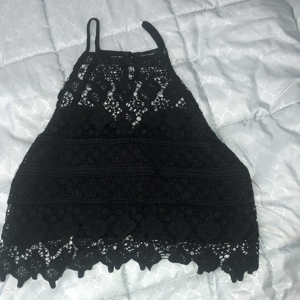 Crochet halter neck crop top